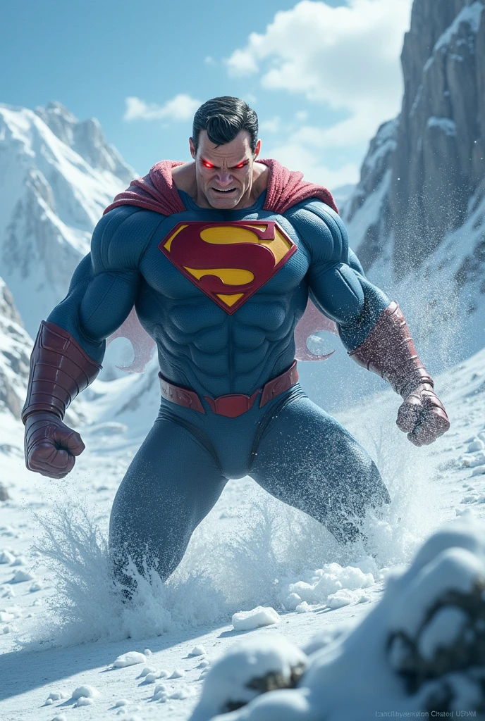 (muscular cute beautiful young boy), huge strong biceps volume, huge firm breasts volume, enormous tits volume, muscular strong legs, exposed abs skin, mountains background, tight superhero leather blue underwear and cape, wavy hair, huge cock bulge, side view