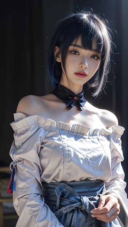 (ultra-realistic realism), (illustratio), (high resolution), (8K), (extremely detaile), (best illustration), (Beautiful and delicate eyes), (Best quality), (Super detailed), (tmasterpiece), (Wallpapers), (Detal Face), Tik, (dynamicposes), Full body image of a person with long hair and a tank top, hinata hyuga, hinata hyuga from naruto, from naruto, as an anime character, perfect anime face, she has dark blue hair with tied up , female anime character, anime characters, best anime girls, style hime cut hair, dark blue hair, pink lips, light purple eyes, smile, (pretty face:1.3)with no underpants), (without bra)