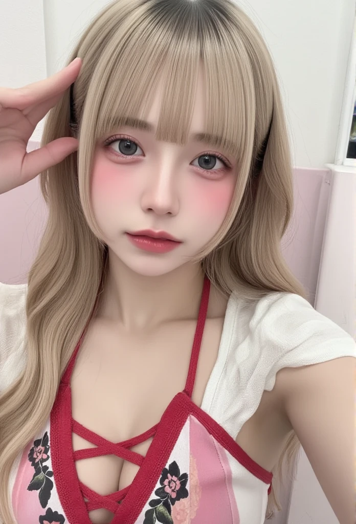 nsfw,Jiraikei_Fashion_Flux,masterpiece, best quality, hyper detailed, insanely detailed, 16k, absurdres, japanese,cute, kawaii, photorealistic, Realism, raw photo, real person,Angelic Very beautiful cute girl,20 yo,Beautiful detailed eyes, Detailed double eyelids,large breasts,

full body, she wears a dark lace dress adorned with pastel pink accents,wide shot,Her blonde twin tails tied with black ribbons gently fall over her shoulders as she looks down at the viewer with a smug,,night,city