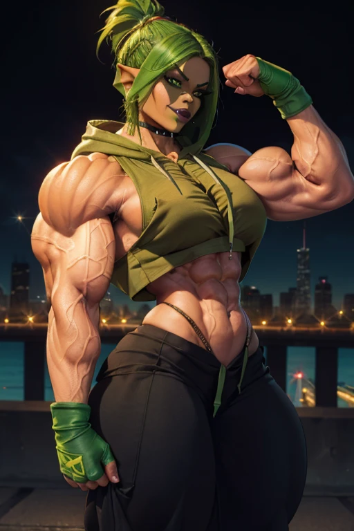 a close up of a person in a bikini posing for a picture, muscular! cyberpunk, cyberpunk judy alvarez, bodybuilder superhero bikini, cyberpunk 2 0 y. o model girl, cyberpunk angry gorgeous goddess, cyborg tech on body and legs, hyper-realistic cyberpunk style, cyberpunk photo, in cyberpunk style, cyberpunk outfit, muscular ultraviolent woman, thick smooth warframe thighs