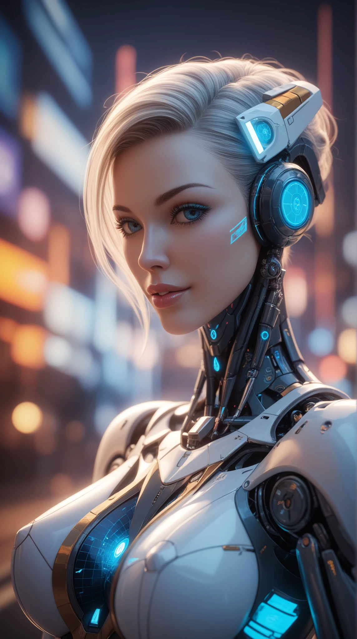 Translucent ethereal mechanical girl, Futuristic girl, Mechanical joints, futuristic urban background, Model Shoot style, (Extremely detailed Cg Unity 8K wallpaper), The beauty of abstract stylization, surrealism, 8K, Super detail, Best quality, Award-Awarded, anatomically correct, 16k, Super detail