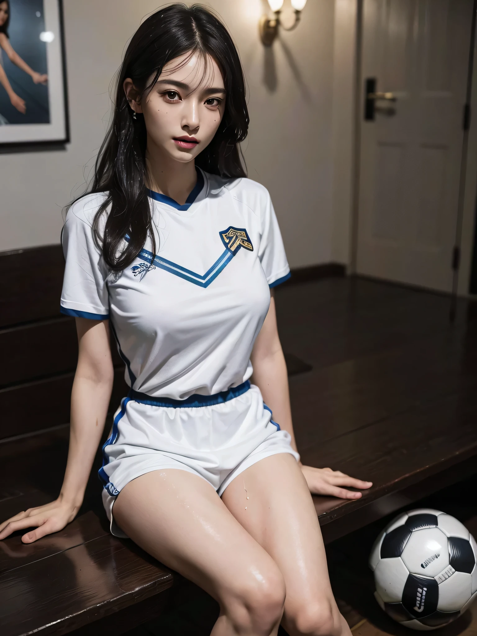 highest quality、dark pubic hair、insert penis into vagina、hold the penis、have sex with a man、basket ball uniform、naked、sweaty、Covered in semen、orgasm、heavy breathing、 into the vagina、vaginal opening、gym
