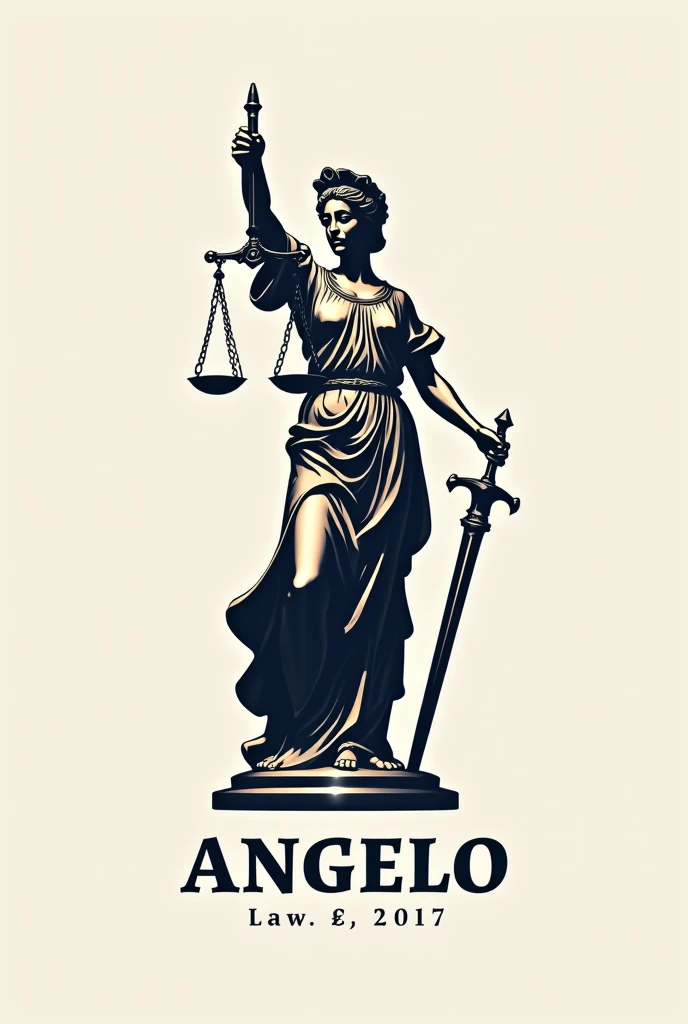 Hand of Saint Michael with scales and sword vector silhouette