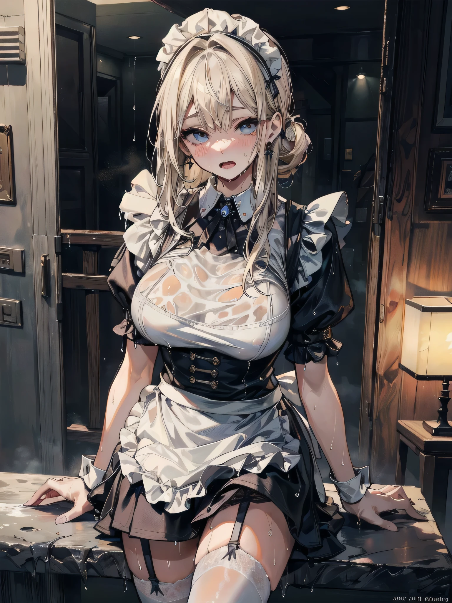 Perfect Anatomy、Detailed eyes、highest quality、Masseter muscle area、Ultra-detailed、8k、Accurate depiction of the human body、Full body angle、Delicately painted face、Woman with beautiful face、Gothic Lolita Fashion、Black Gothic Lolita Fashion、Black and white outfit、Beautiful silky silver hair:1.5、Big red hair ornament、Red ribbon hair ornament、Big red hair ornament、Are standing、Front Angle、Full body angle、(((Blurred Background:1.5、Photo Studio、Cinema Lighting、Professional Photographer)))