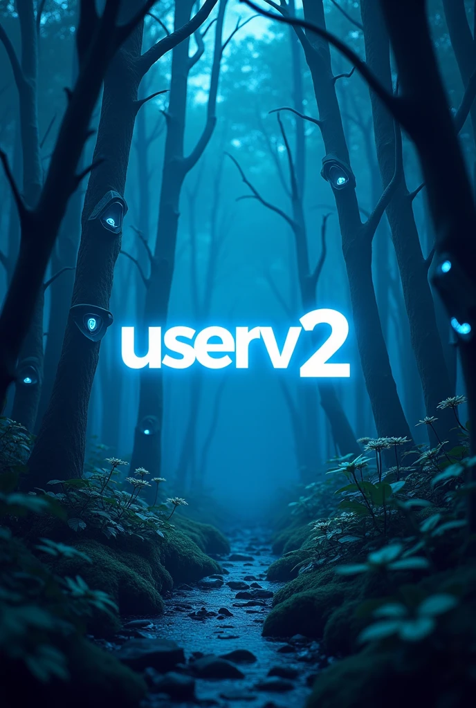 The logo for the channel is a futuristic blue gloomy forest and the name USERV2 in the middle