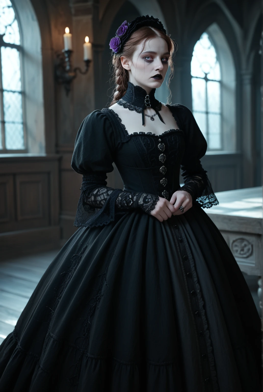 Gothic Negro, , , with scary hair , , , lotr, , , black clothes with purple details , , , these clothes are all Victorian style.