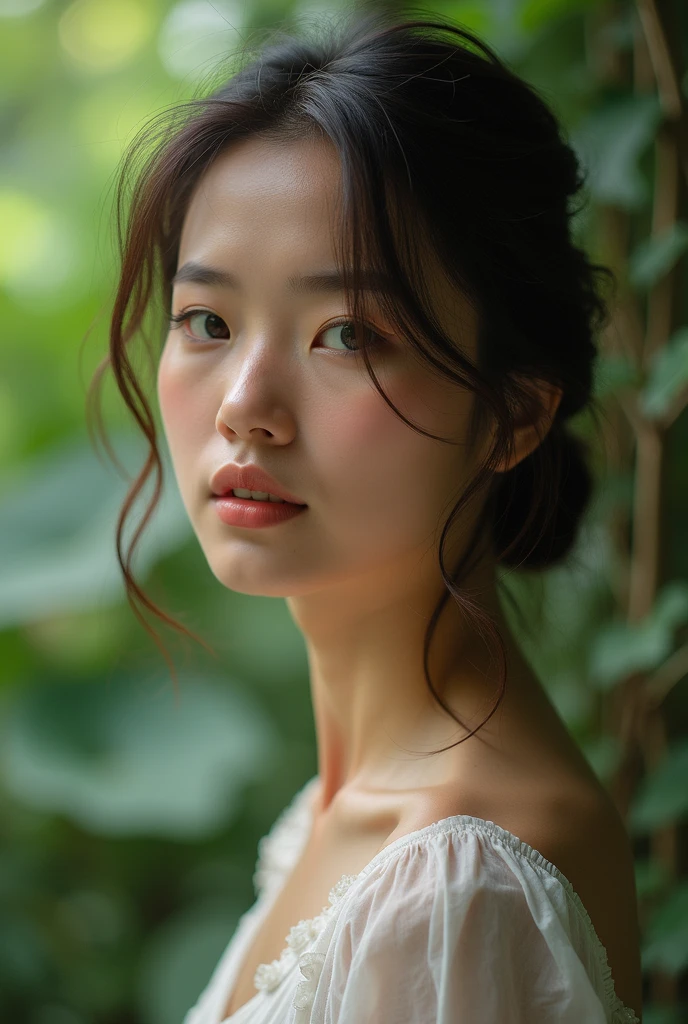 beautiful girl in a garden, 1girl, detailed face, beautiful eyes, beautiful lips, long eyelashes, cinematic lighting, high quality, best quality, masterpiece, ultra high resolution, photorealistic, realistic, original photo, cinematic lighting, tyndall effect, light and shadow, shadow