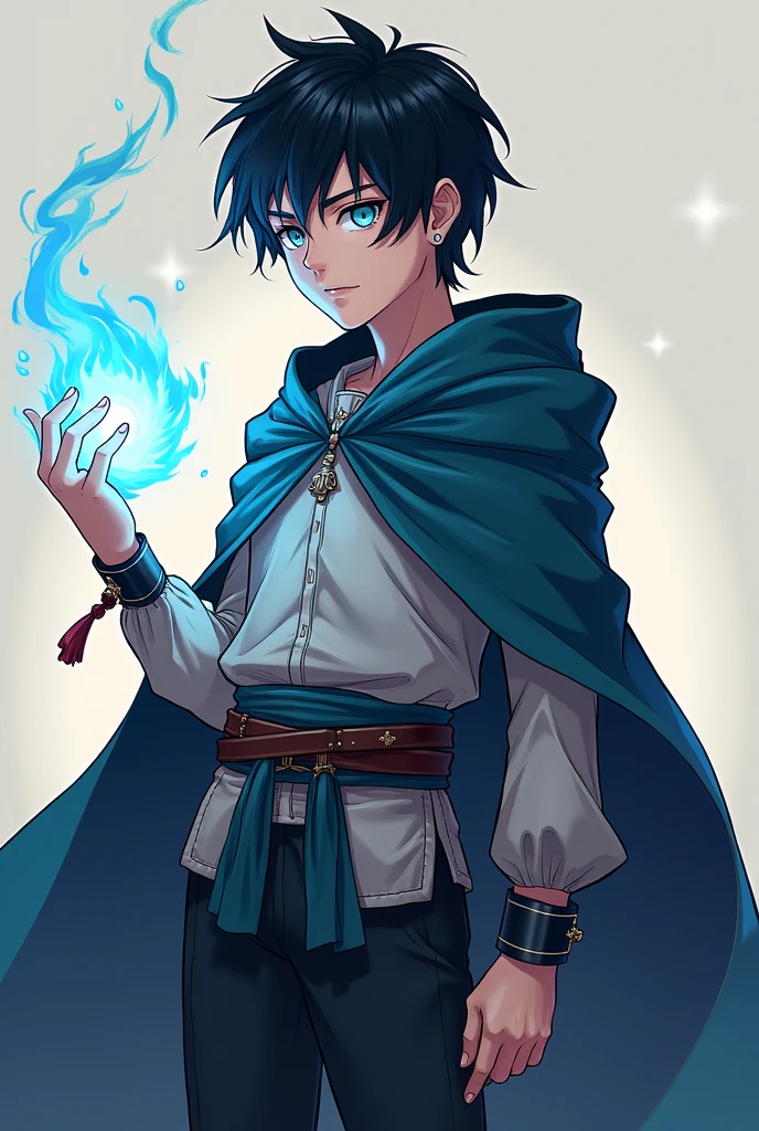 ((Masterpiece, highest quality)), (style), detailed face, full of details, highly detailed, depth, many parts, 1boy, young male, shota, blue eyes, ((dark skin)), angel wings, water, white pants, blue hooded jacket, long sleeves, hood on head, wearing hood, short black hair, closed mouth,