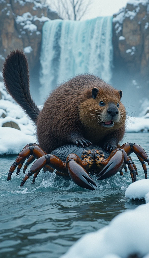 a large alligator is fucking a small raccoon cub on a riverbed, river, forest, feral, animal penis, tapering penis, duo, anal sex, anal penetration, size difference, ridiculous fit, large penetration, big penis,