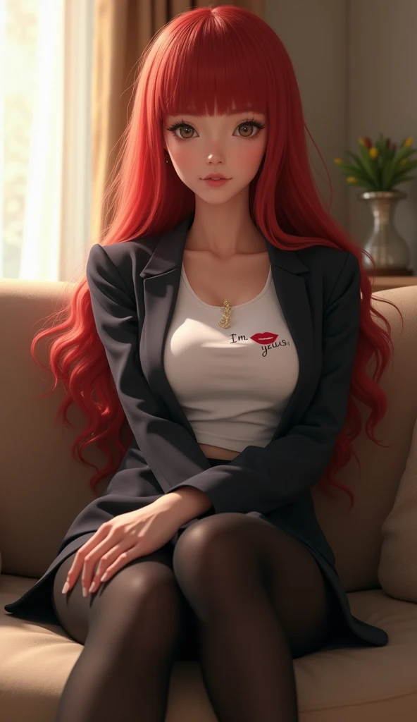 a beautiful ginger woman, simple dress, detailed face, 1girl, vivid colors, (realistic, photorealistic), (masterpiece, best quality, ultra detailed), (ultra realistic details, illustration), ((90s dinner)), [skyscraper], (sitting at booth), (neon_lights), cleavage,