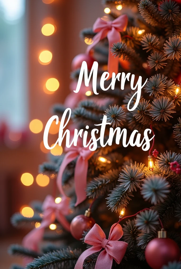 a close up of a christmas tree with lights on it, merry, profile image, 💕 🎀, christmas, profile pic, holiday season, 🕹️ 😎 🔫 🤖 🚬, 💋 💄 , holiday, 🕹️ 😎 🚬, background image, Cover text "Merry Christmas" in beautiful white font