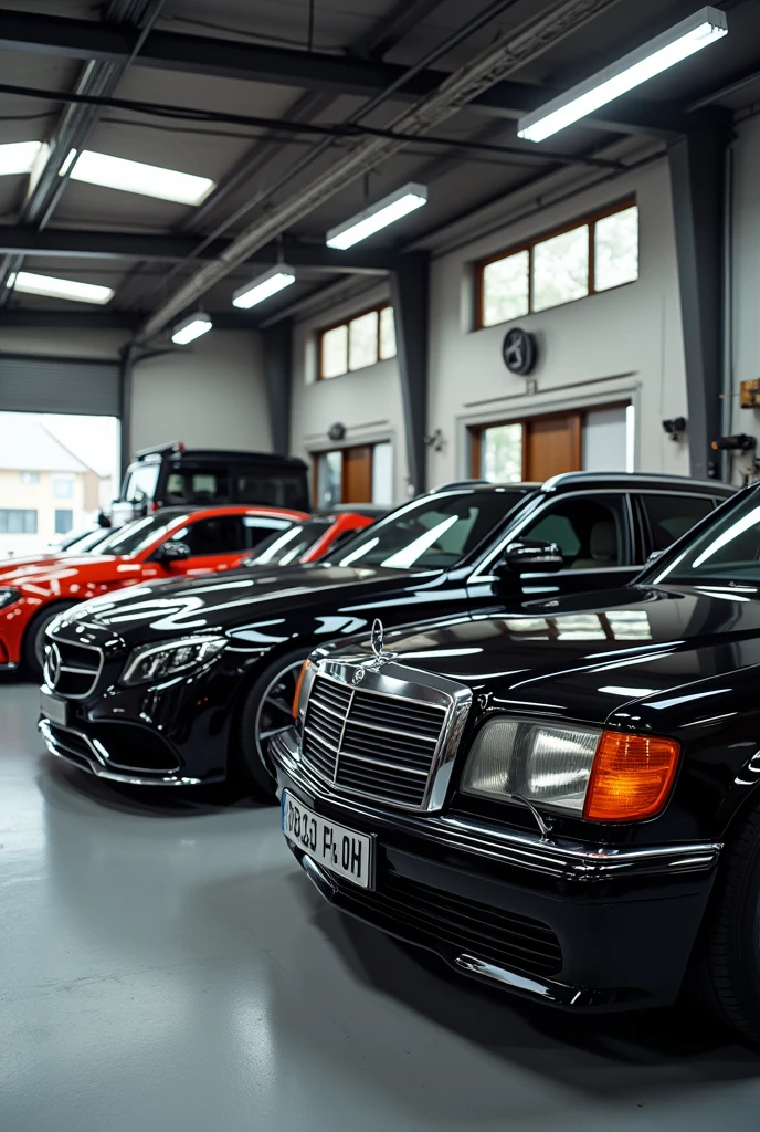 A one garage in honda reborn g wagon Mercedes Benz E CLASS MERCEDES E63S and Toyota crown