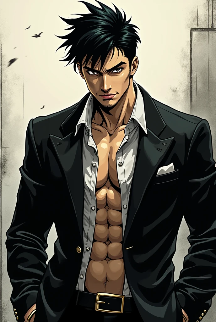 Handsome　cool　anime　An illustration　youth　lonely　sexy