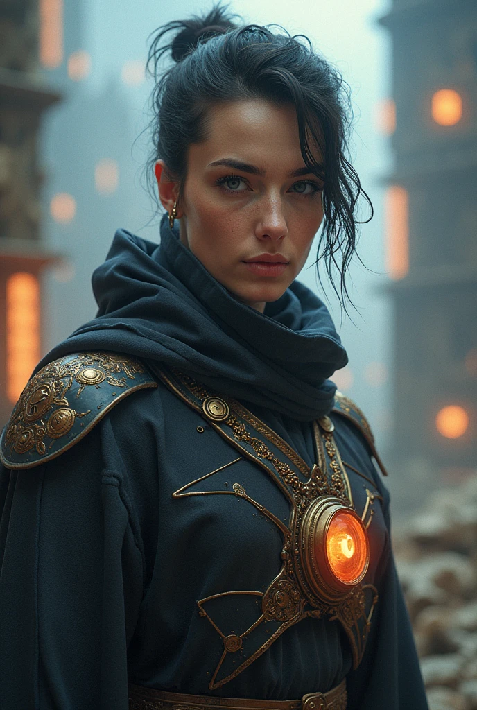 A full-body shot of Princess Zelda, brown hair, blue eyes, dressed as an Assassin from Assassins Creed, in white+gold witha white mask and hood with gold details, XL bust, using a wrist blade. Background: A city during the renaissance period. Unreal Engine 5, Anime, Anime style, Masterpiece, Well drawn eyes, well drawn face, well detailed eyes, well detailed face, 8k, light and shadow effect.  Handsome boy gym body change the background factions