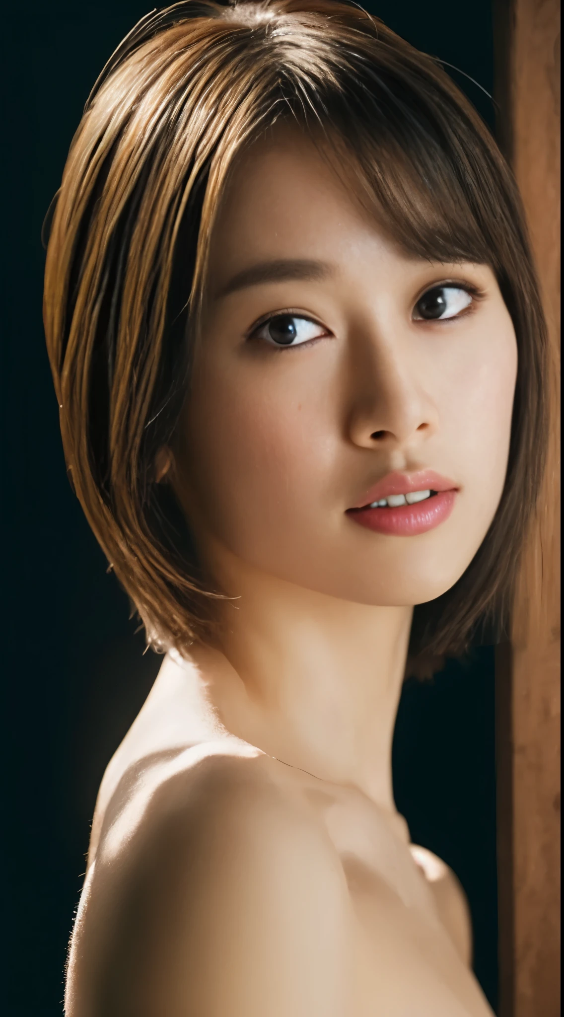 8K images like、Highest quality、masterpiece、Realistic、Realistic、Realistic、Ultra-high resolution、Ray Tracing、nude、Short Hair