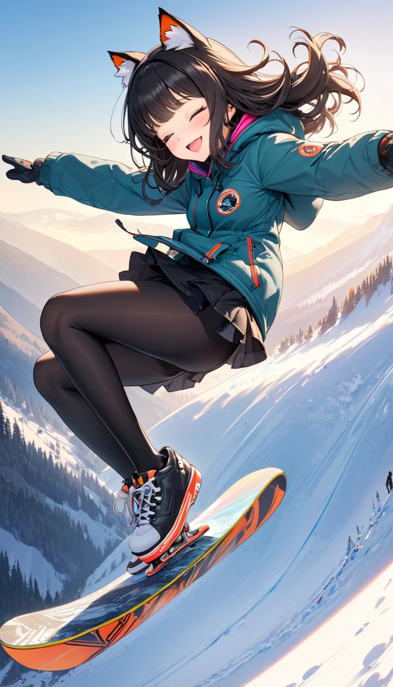 ((A young girl snowboarding))、(Multicolored Hair)、((Snowboard Clothing))、Cleavage、goggles、((Sigh))、Snowboard Shoes、In front of the log house、Footjob with one leg、((footjob)), ((eject cum)), penis,