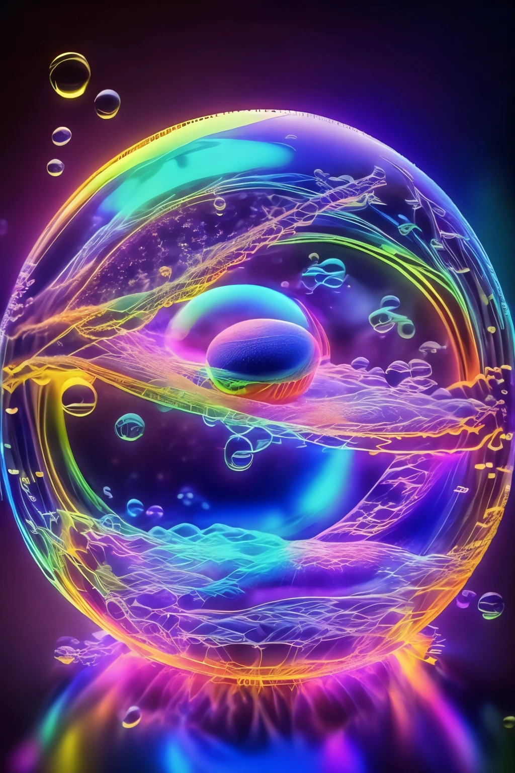 A close up of beautiful bubbles floating on top of each other, LSD, DMT imagery. GlowingNightmare, smile, neon colors, glowing, GlowingRunes_pink, GlowingRunes_green, GlowingRunes_paleblue, psychedelic droplets of water, abstract liquid, and intricate rainbow art. octane render, black 3d fluid simulation, ethereal bubbles, swirling liquids, and highly detailed, octane render, reflective rainbow bubbles, twisted colors inside of glass spheres, Psilocybin Dream inside an amazing image of light emerging from colors in a shimmering glass morphing out of colors, bright neon and fluorescent colors,very bright, vibrant colors, perfectly formed and symmetrical reflective bubbles and spheres, attention to detail with these beautiful bubbles and spheres, Extreme Hallucinations in a gorgeous piece of psychedelic digital artwork, Stunning, pixel art, tripped out colors, 4d mandelbulb psychedelics, glass like psychedelic landscape, intricate rainbow environment, psychedelic underwater brightness and glow with neon colors, glowing colors twist inside of translucent glass spheres and bubbles with light and color reflecting off of both in bright fluorescent colors, psychedelic trip, fluorescent and neon aesthetic, psychedelic vibrant colors, bright psychedelic paint splattered backgrounds,swirling spirals and vortex, bright vibrant colors popping out from 3d glass spheres, perfectly Symmetrical 360° spheres, Rotational Symmetry, Pixel Assets, Portrait photography, Surrealism, Photorealistic, Hyperdetailed, Glass Morphism, Optical Illusion, Glowing Light, Reflective, Overexposure, Backlighting, Depth Of Field, Spheres and bubbles show perfect Symmetry, UHD, High Quality, Super Detailed, Full Focus, Awe inspiring, Shockingly unique wallpaper art, Breathtaking, Indescribably Beautiful, Heaven sent images, Best Quality, Award Winning, Masterpiece. psychedelic droplets of water, abstract liquid, and intricate rainbow art. octane render, black 3d fluid simulation, holographic chicanery