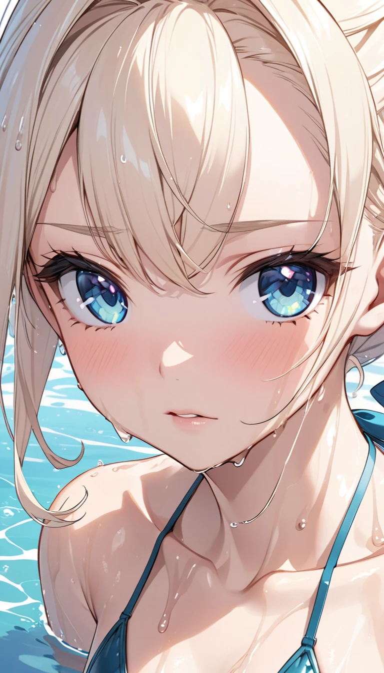 A group of 6 photos of a girl named Lara, , with short, white hair and blue eyes (In the first photo, Lara is swimming in the pool. Lara is wearing only underwear, not a shirt, and she is natural)(In the second photo, there is a strange person with nothing visible from his face. He is holding Lara's jaw in one hand, and in the other hand he inserts his finger and thumb into Lara's mouth, and saliva comes out of Lara's mouth. Lara appears to have fainted, as she opens her eyes with a little difficulty. Lara appears confused and sad, and she was completely naked.)(In the third picture, Lara appears naked and her vagina is visible in her buttocks, while the visible part of the picture is pink and wet, and she appears to be half frightened.)(In the fourth photo, Lara appears while she is swimming, and there is a person watching her from afar. Lara was swimming while wearing only pink underwear and no undershirt.) In the fifth picture, only a bedroom appears)(In the sixth photos, only a swimming pool appears)