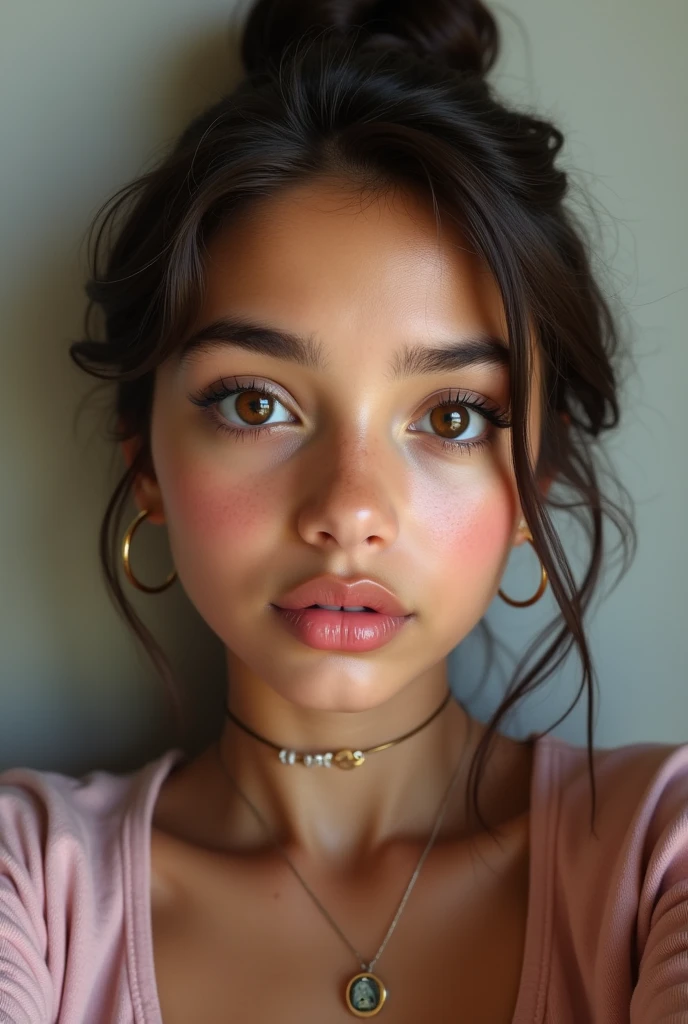 young Latina with cute eyes, pale skin, juicy but not enormous lips
