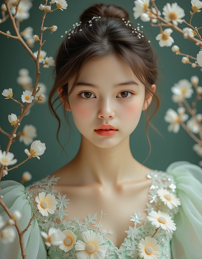 (((Simple configuration)))、(((The background is a white wall:1.2)))、One Girl、Perfect Anatomy、絵のようにbeautiful、sketch、Very delicate、Cloud-like wall、、Floral、Delicate depiction、Abstract、Bright colors overall、Gentle color、kimono、Taisho romance、(masterpiece、Highest quality、Highest quality、Official Art、beautiful, beautiful:1.2)