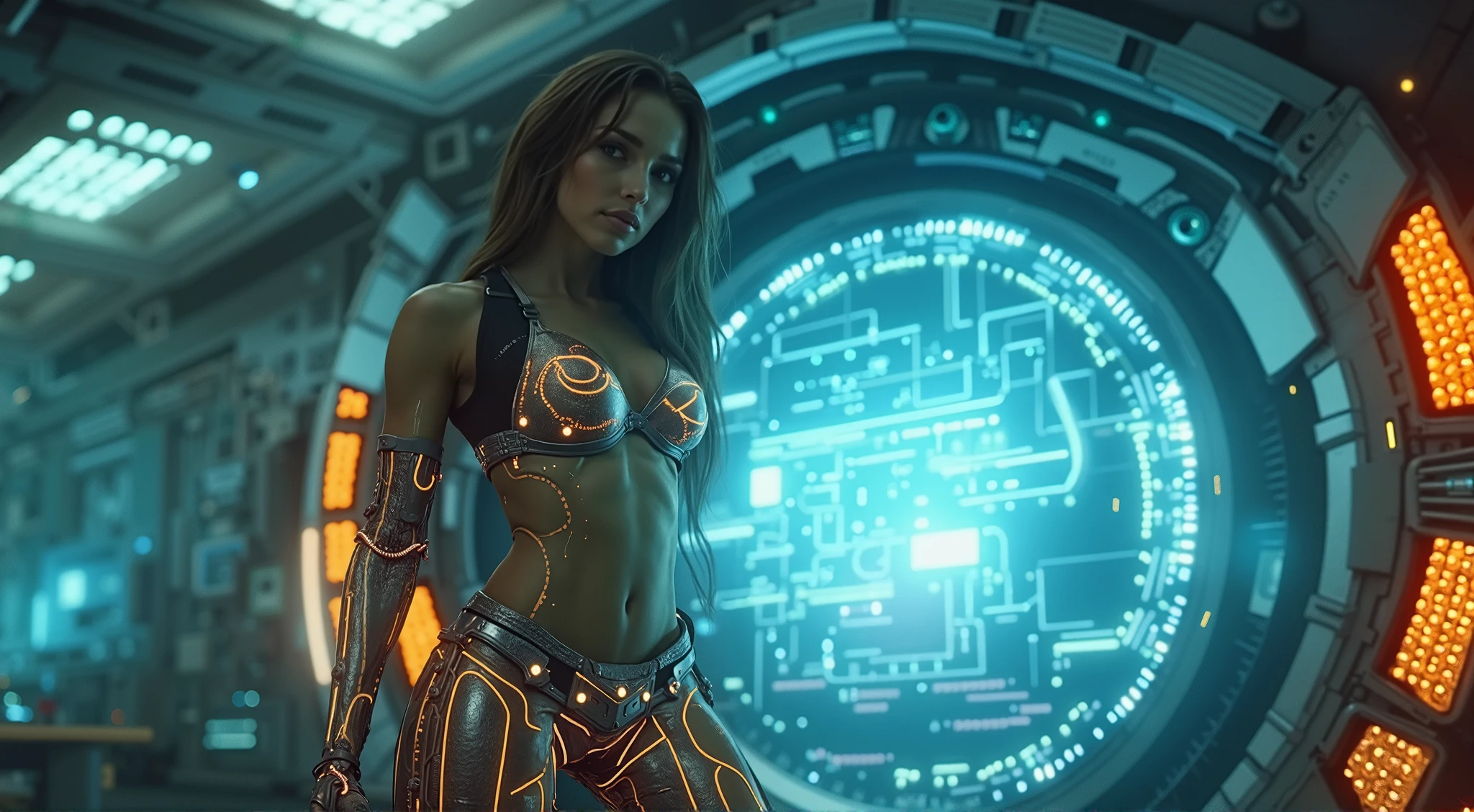 An alien topless girl, lying on the sofa, looks very enjoyable, starcraft style, looks depressing, high quality, ultra-detailed, crazy details, 4K