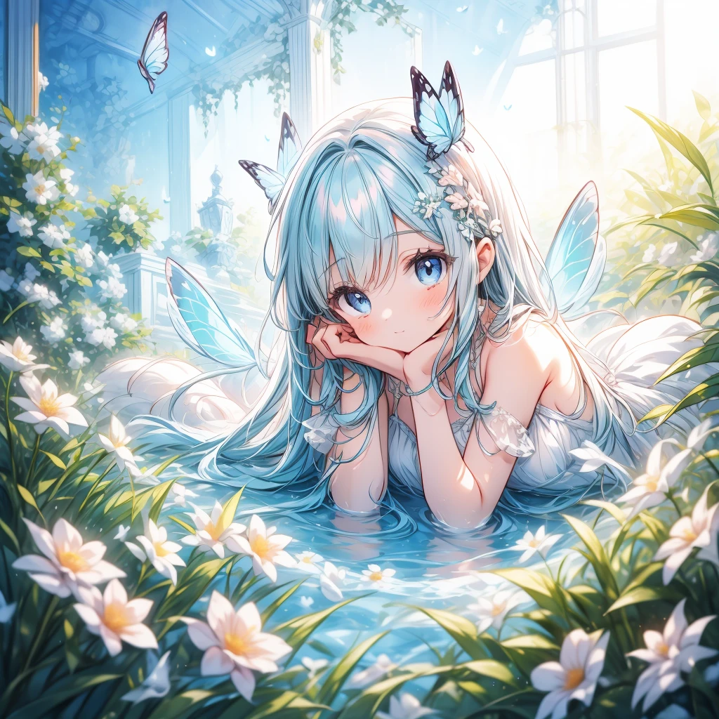 Water lilies, butterflies, ancient winds