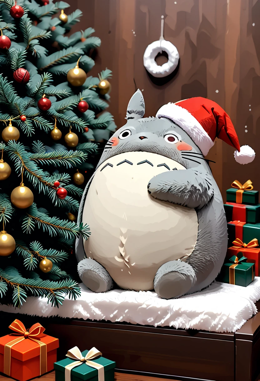 uwu Totoro having Christmas nap