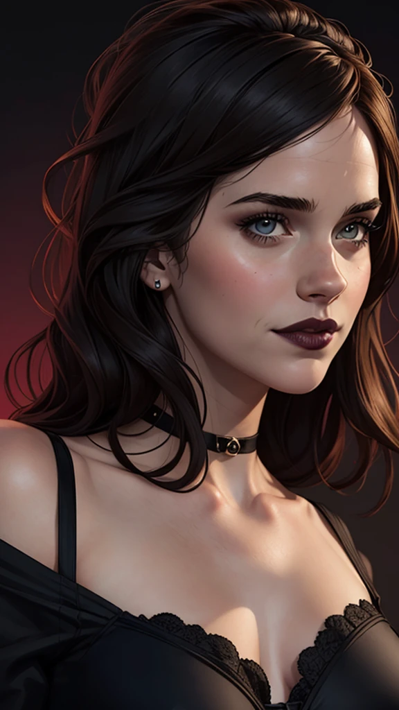 closeup of a woman in a black top and a black bra, estilo de arte de charlie bowater, Estilo Charlie Bowater, retrato de vampiro, arte do personagem charlie bowater, Alena Aenami e Artgerm, Neoartcore e Charlie Bowater, Charlie Bowater cores ricas e profundas, lazy art style, Artgerm e Tom Bagshawum close de uma mulher com longos cabelos pretos e um colar, amoranto, Bela Delfina, mais conhecido como amoranto, Kailee Mandel, cabelo preto e olhos grandes, profile picture with headshot, jovem linda amoranto, pale and glowing skin, retrato de alta qualidade, com cabelos longos e olhos penetrantes, skin pale as ivory, Sydney Hanson mode white skin tone close-up portrait cartoon style GTA style digital illustration of a woman in a black dress and black hair, linda rainha vampira, linda rainha feminina vampira, gothic maiden, very beautiful gothic top model, beautiful vampira feminina, goth girl, goth girl, gothic maiden of the dark, Gothic style, gothic woman, gothic clothes, gothic outfit, moda vampiro, vampira feminina, wearing a gothic dress Close-up of a woman with long hair and a sweater, cabelo castanho encaracolado, linda modelo, retrato de alta qualidade, medium portrait soft light, parece a jovem liv tyler, retrato colorido, linda mulher, cabelo loiro cacheado | d & d, beautiful portrait lighting, uma linda jovem, modelo muito lindo, Retrato de 50mm, medium to long brown curly hair, close-up of a person wearing tie and sweater;, Hermione Granger, inspirado em Hermione Hammond, hermione, Emma Watson como Hermione Granger, Ema!! watson!!, Emma Watson como Harry Potter, Emma Watson is no Dryad, Emma Watson, portrait foto de Emma Watson, foto de Emma Watson, still do filme de emma watson, with the face of Emma Watson a cartoon of a woman in a bikini and panties, CO Commission, commission for high resolution, realistic bikini, garota anime sedutora, nico robin, artgerm extremamente detalhado, fofosexyrobut