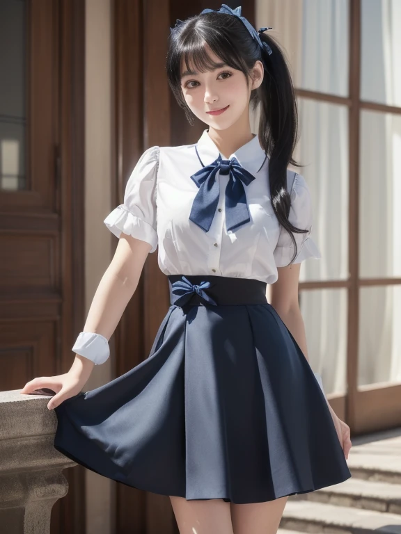 beautiful girl､high school girl､uniform､mini skirt､See-through､Fluttering in the wind､sit､White cat ears