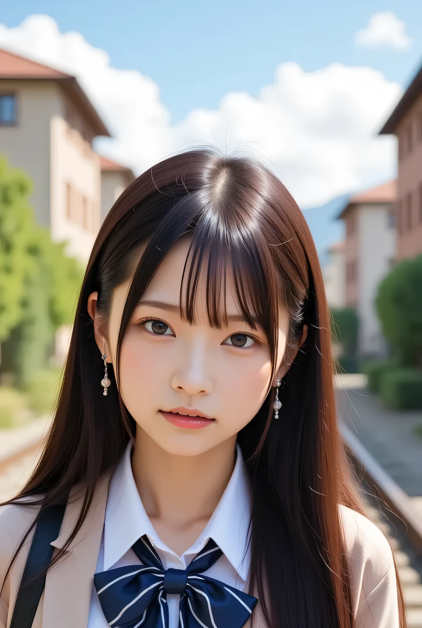 The beauty of standing on a railroad track is made in the , Labeled, landscape painting, Animated Background Art , Loepfert, Detailed views - 672 , Landscape painting details, Loepfert style, beautiful Anime Landscape, animation artist studio, Background artwork, Scenery of anime country, BEAUTIFUL 4K ART , anime art wallpaper 8K , Anime Landscape
