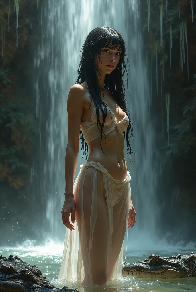 masterpiece, realistic, realism, photorealism, high contrast, in full light, photorealistic digital art trending on Artstation 8k HD high definition detailed realistic, 1girl, (solo:1.5), (full figure:1.1), young beautiful woman, angry, very small breasts, ((blue eyes)), blonde knee long hair, tight white dress, white knee high socks, (no head gear:1.5), ((princess zelda)), parted lips, art by artgerm and ruan jia and greg rutkowski surreal painting, detailed, skin texture, hyper-detailed, realistic skin texture, side view, garden, lying in a hot spring, forest, clear water, head down, flustered, drenched, (YES SFW), (YES SFW),