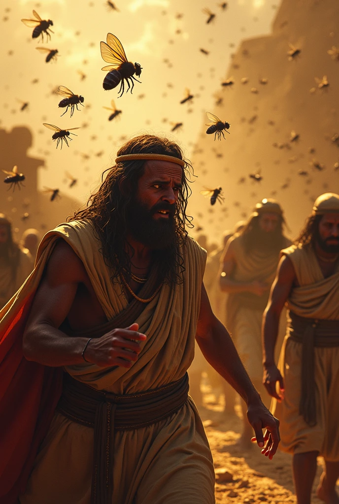 The dust of the earth of Egypt turned into tiny lice that covered Egyptian people, causing great annoyance.. 4K quality