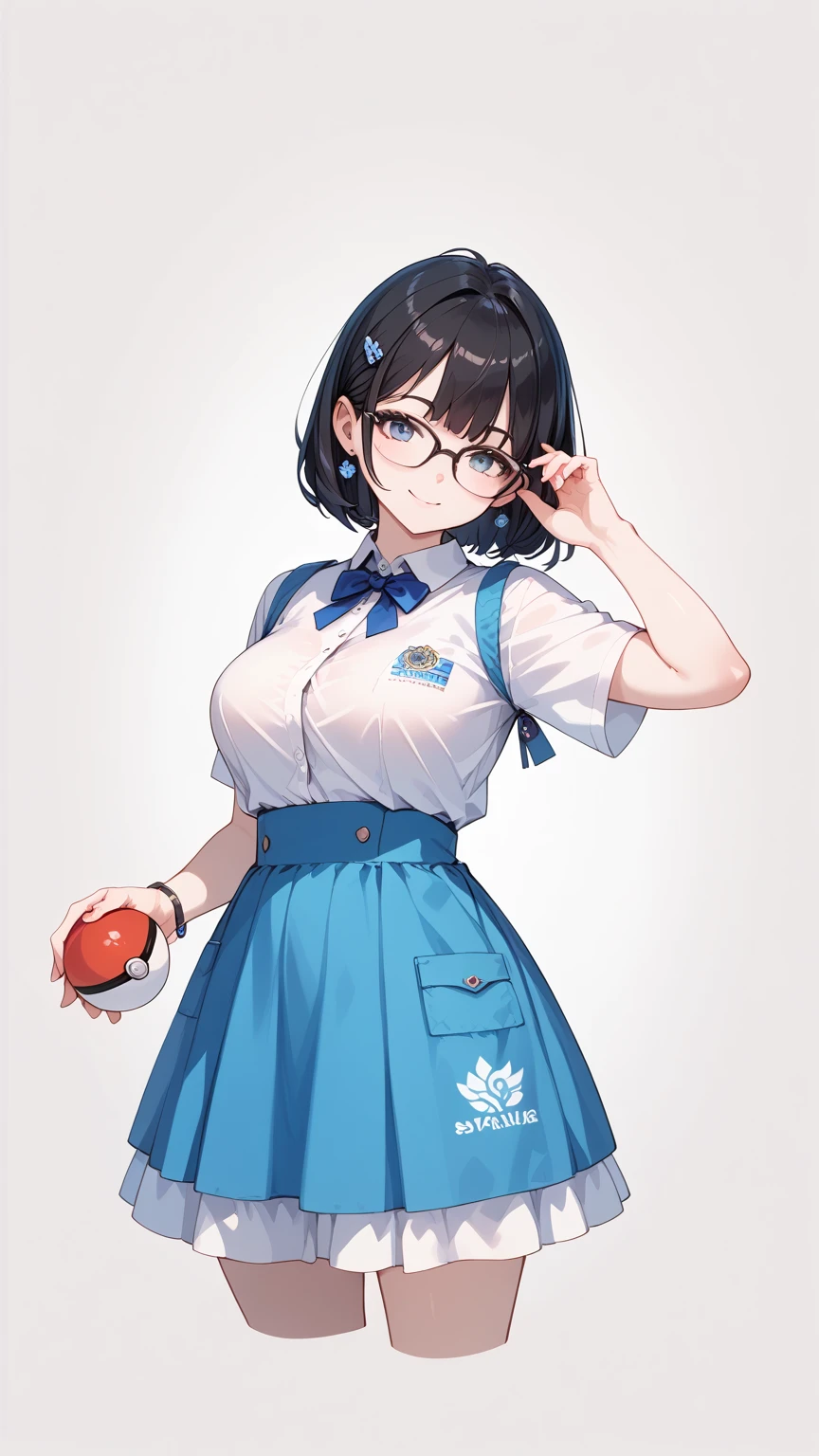 Black hair, glasses, smart ball
