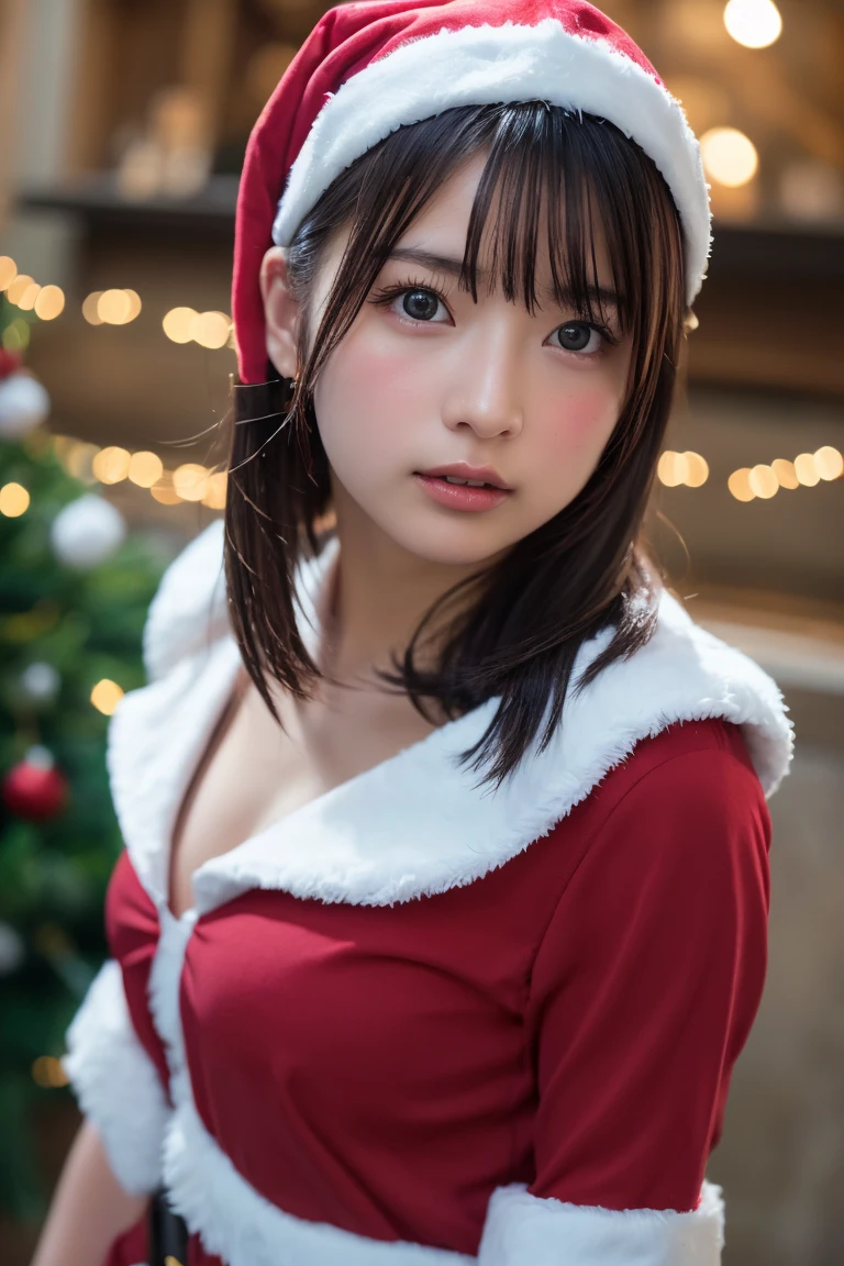 Best-quality, Masterpiece, Ultra-High-Resolution, (Photorealistic:1.4), Raw-Photo, Extremely-Details, Perfect-Anatomy, 1girl, 10-years-old, the most famous Japanese idol, (((wearing Santa-Craus's long-length-costume))), extremely cute and extremely childish face like a most popular Japanese idol, extremely beautiful big-black-solid-circle-eyes, extremely beautiful realistic-skins, detailed Santa-Craus's-long-costume