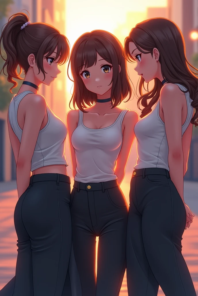 4 girls pissing in short skirts and panties
