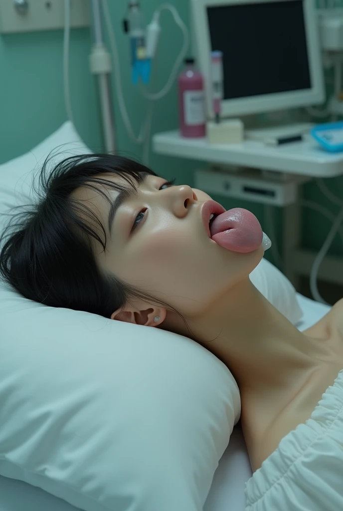 ((((Open your mouth wide and take the penis)))))(((((cum is Put in mouth)))))white dress shirt(Japanese beautifulwoman in her 20s)(((half closed eyes))) ((((((orgasm))))))【Extreme Close Up】【seductively posing on all fours on a bed, looking up flirtatiously】
