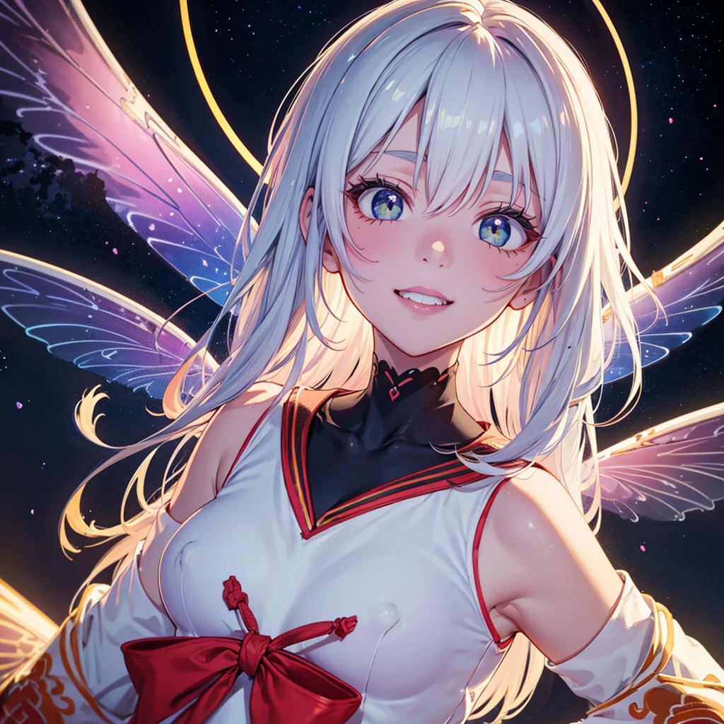 Magical Girl, light skin, Moonlight, full moon, happy, perfect quality, (masterpiece: 1.2) (realistic: 1.2) (bokeh) (best quality) (sensitive skin: 1.3) (intricate details) (8k) (Detail Eyes) (clear focus),