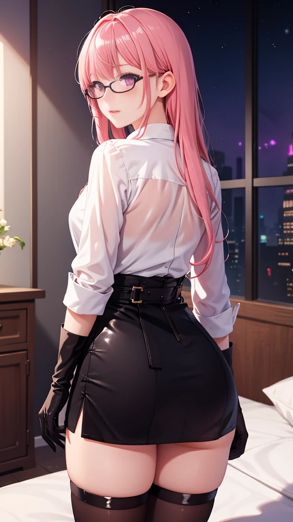 ((Best quality)), ((masterpiece)), (detailed:1.4), 3D, an image of a beautiful cyberpunk female,HDR (High Dynamic Range),Ray Tracing,NVIDIA RTX,Super-Resolution,Unreal 5,Subsurface scattering,PBR Texturing,Post-processing,Anisotropic Filtering,Depth-of-field,Maximum clarity and sharpness,Multi-layered textures,Albeo and Specular maps,Surface shading,Accurate simulation of light-material interaction,Perfect proportions,Octane Render,Two-tone lighting,Wide aperture,Low ISO,White balance,Rule of thirds,8K RAW,long braid on one side,wet panties,Take the floral panties,pink panties,can saw a trace on my underwear vagina,can see the pussy from panties,black stockings,black garter belt,zoom in pussy,very huge breasts,tight legs,big labia majora pussy,big tits,very big breasts,big clitoris female genitalia, sci-fi shirt,pubic hair,There is a small tattoo above the genitals,(idle)split legs, Big, light pink pussy visible from behind,nude,glossy pussy,Stick your finger in her pussy from behind