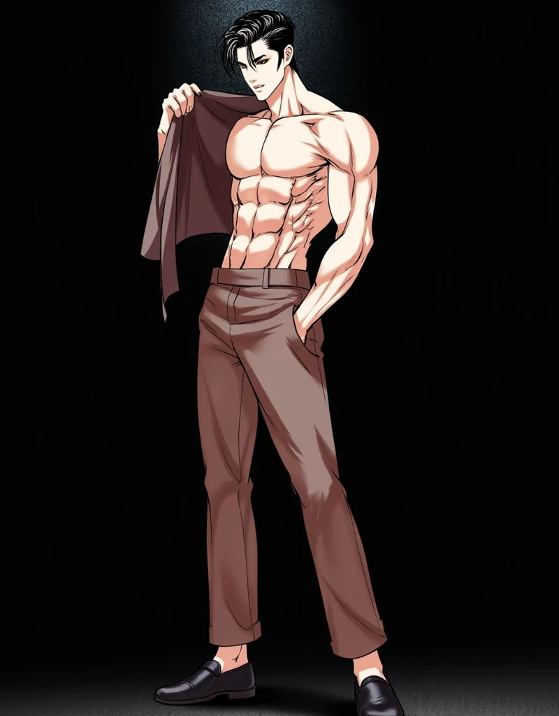 ((best quality)), ((masterpiece)), (detailed), perfect face
A handsome tall mane with blue eyes and white hair. Standing up naked with his big penis and beautiful muscles showing off in front of a naked sexy black haired woman