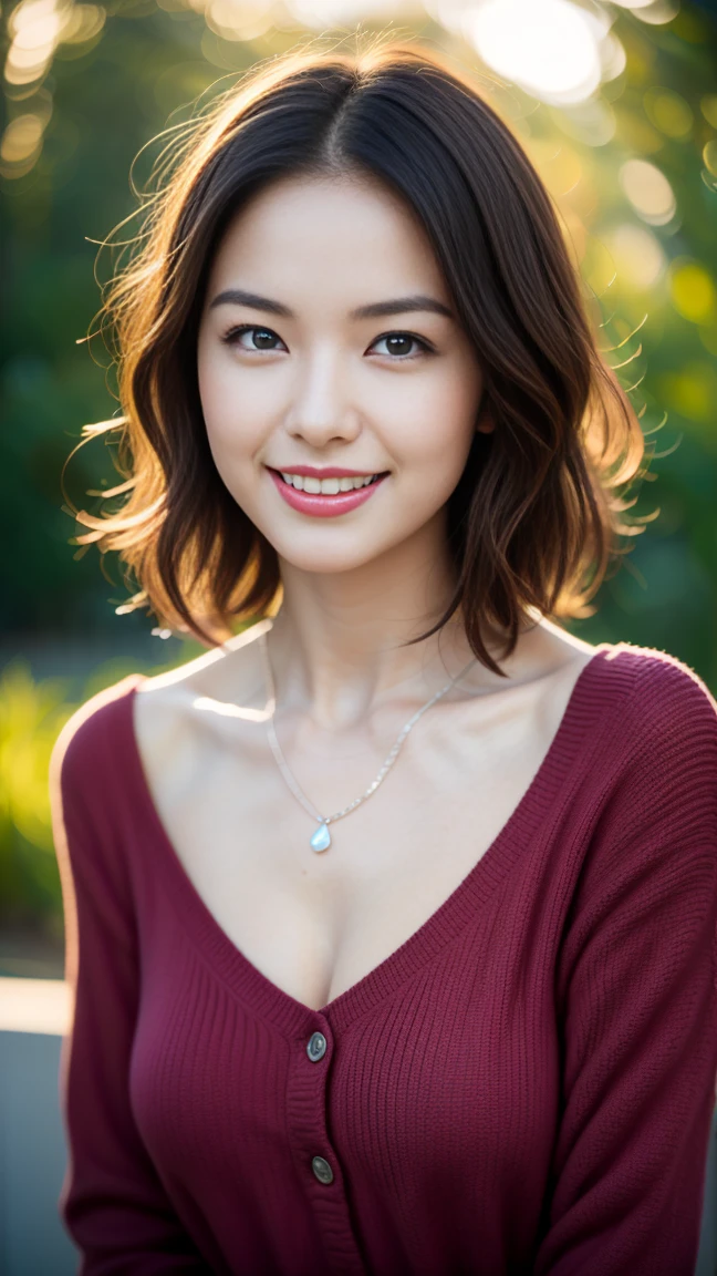 (8K, RAW photography, top-quality, masterpiece:1.2), (hentail realism, Photorealsitic:1.37), ultra - detailed, Super high resolution, Skinny Japanese lady, see the beholder, beautifull detailed face, A smile, shrinks, (Very thin waist) :1.3), short cut hair, beautiful detailed skin, Skin texture, Floating hair, Professional lighting, Wait for the platform train, Black-framed square mirror, full bodyesbian, Brown hair