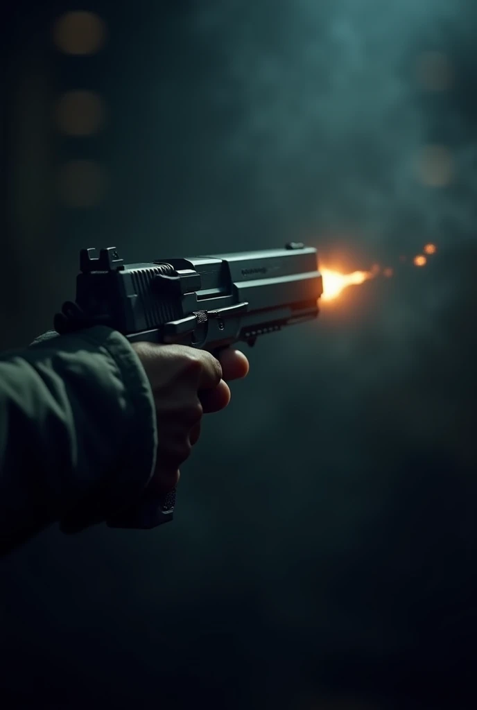 गन को गोलि मात्र गइरहेको सिनोमेटिक शैली मा