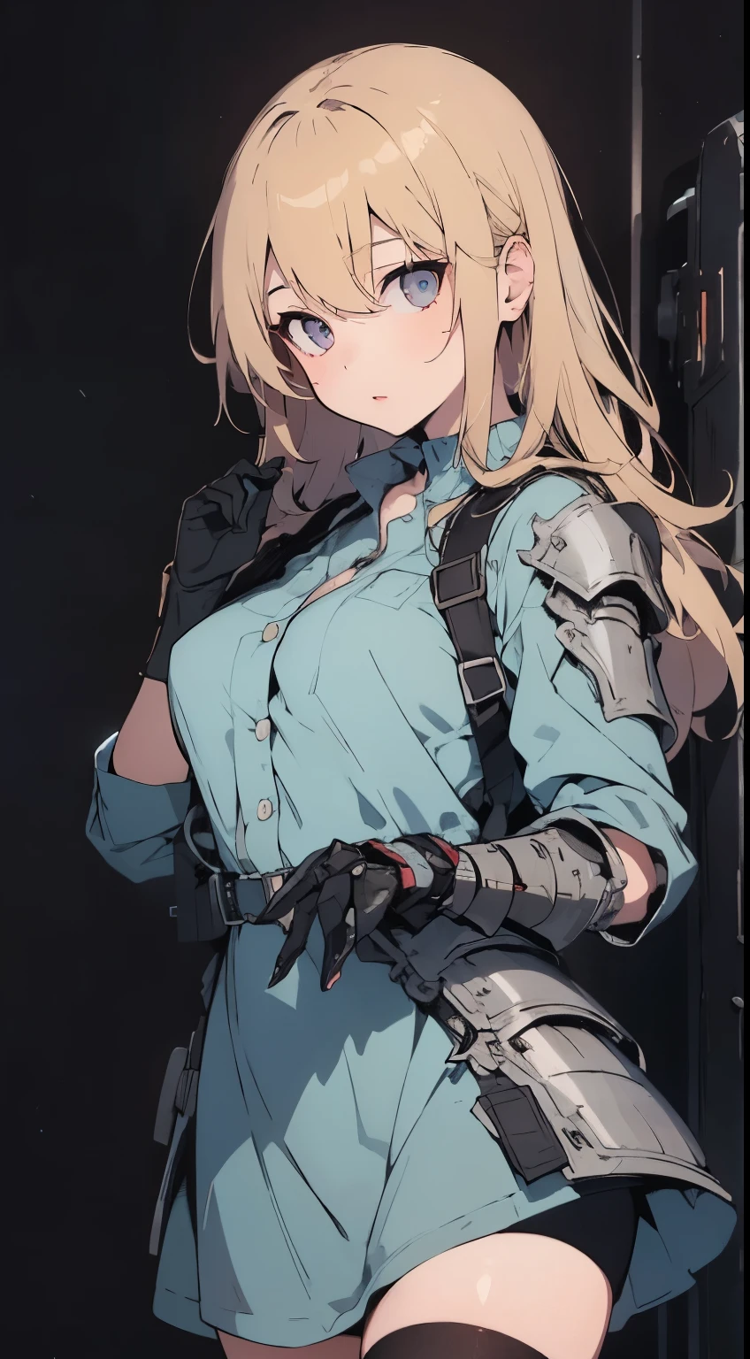 (masterpiece:1.2),8k, beautiful, high quality,
(Flat Illustration Art:1.2), (poster art:1.2),
Cute tanned girl, ((MEGUMI)),
curly hair, blue eyes, (blond hair:1.9),
(makeup lipstick eyeliner mascara eyeshadow:1.1) dark skin, Mole under the eye, Rings, Necklaces, (shaking breasts:1.5),
(((large cannon:1.2))), (((armored dress:1.8))), (metal black long dress:1.5), (Elaborately painted rifles), anime girl with gun and rifle standing on white background, m4 sopmod ii girls, from girls, fine details girls frontline, girls armored style, girls cg, girls frontline, mechanized soldier girl, ry girl, with rifle, girls frontline universe, anime machine gun fire, of a sniper girl in war, soldier girl, female action anime girl, Neon City, Post-apocalyptic Art, Androgynous, mixed media, Black Legwear, Black Space Art, Analog Horror,Nightmare Fuel, seductively beautiful, Beautiful and Evil, (full-length photograph:1.2)、((black background:1.6)),