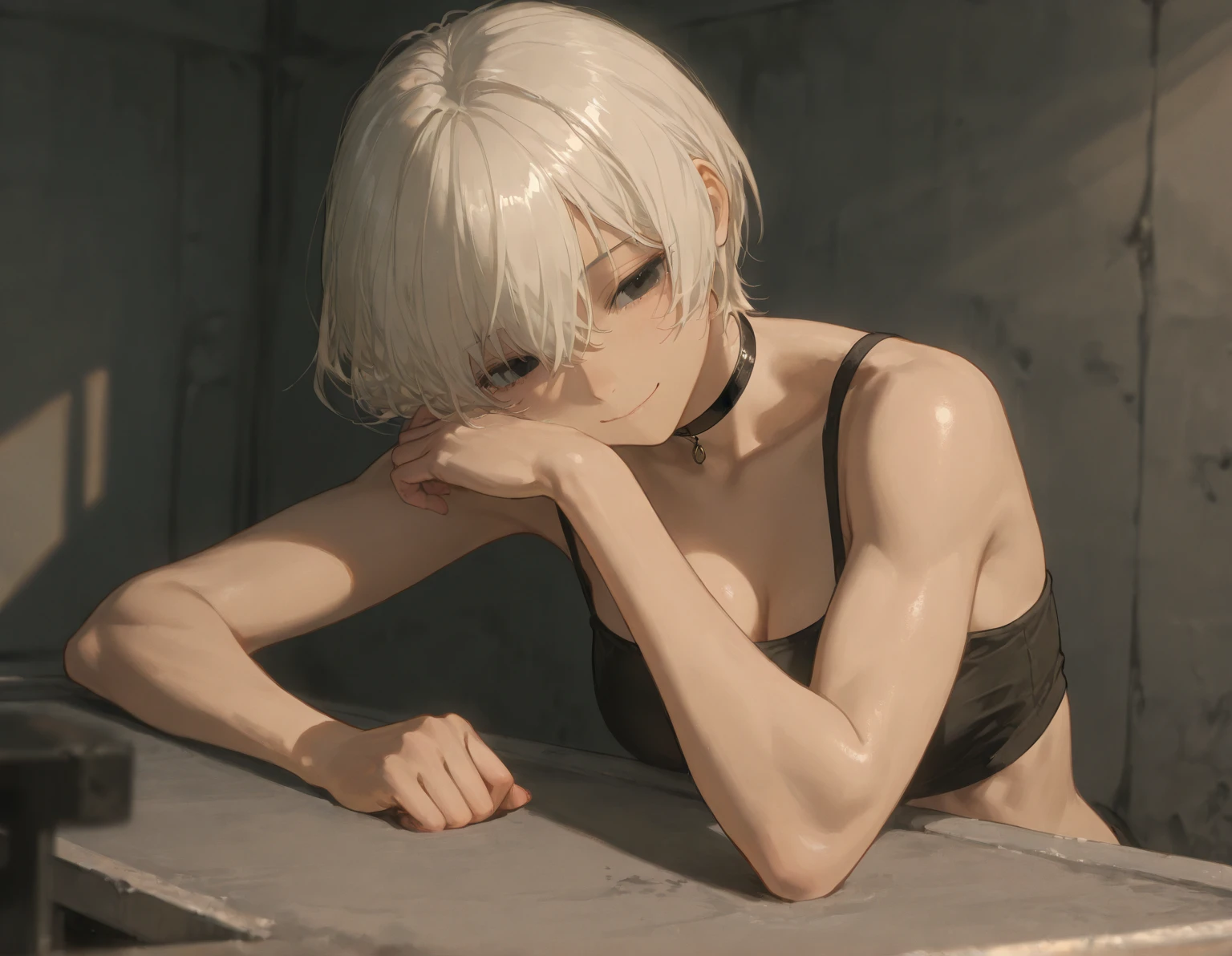 cargo pants, ((shorts)), whole body, absurdres, RAW photo, extremely delicate and beautiful, masterpiece, Best Quality, ultra high resolution, 32k, hyperrealistic, ultra-detailed, detailed description, perfect anatomy, pale skin, 20 years old, detailed beautiful face and eyes, tearful mole, earring, short medium hair, wavy hair,