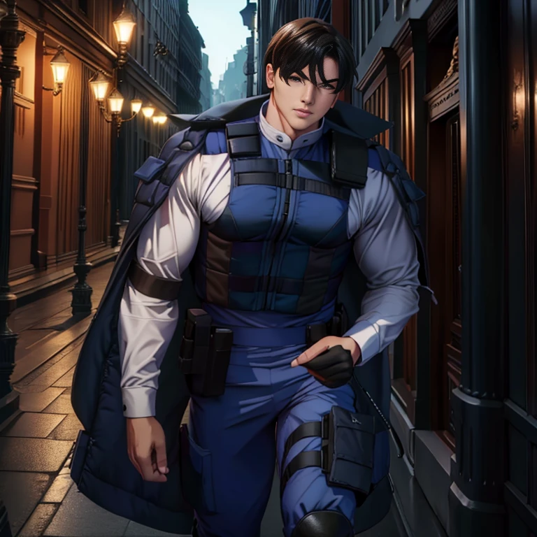 (High resolution CG), ( top quality ), (High resolution CG), ( top quality ), Backstreets,. Kennedy, SWAT Clothing,       beautiful and charming young man,    muscular and tight  ,