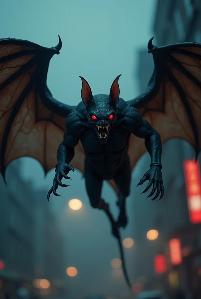 Draw a Vampire Flying Through the City