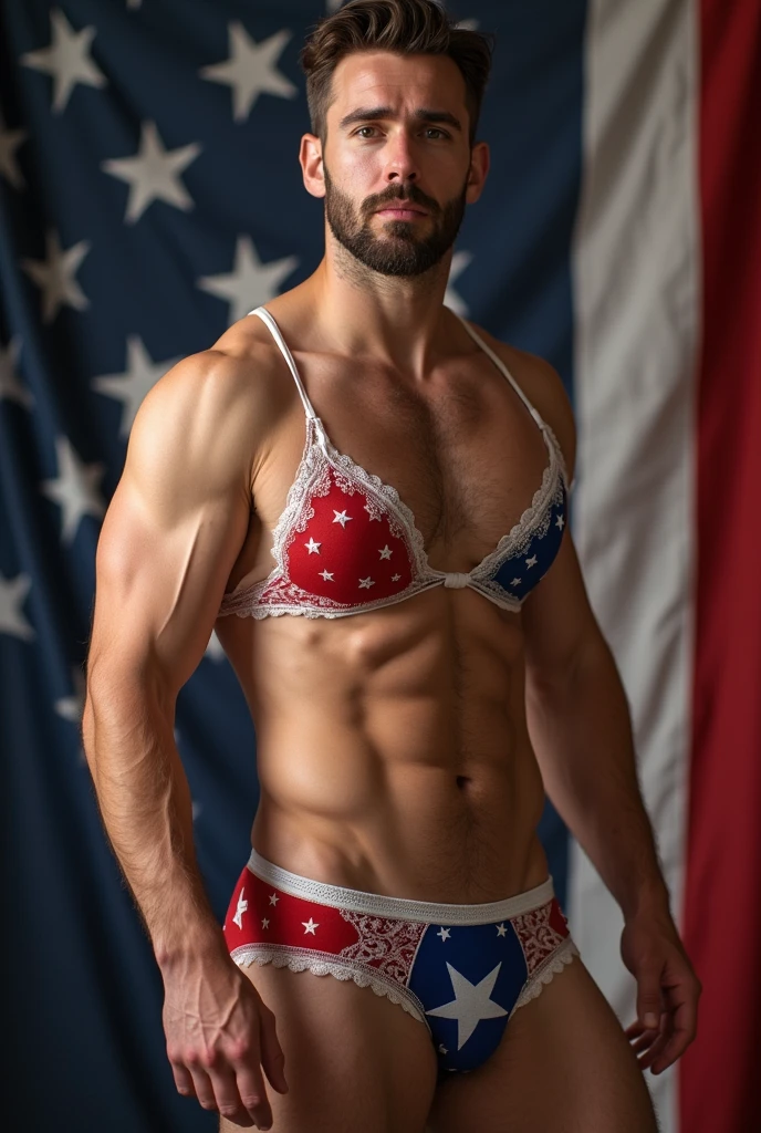 1 man, Beautiful eyes and face details, shirtless, nice body and defined muscles, best quality, Close-up, toned body, (male model) hot skin, master piece, Best qualities, Most beautiful man in the world, Handsome Man with united kingdom Flag on his background, full body shot,