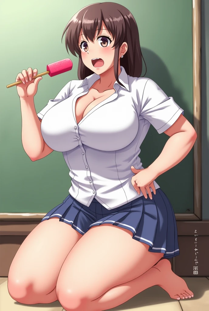 oboro、Medium Hair、Reddish purple hair、Super huge breasts、、Huge breasts、Nipples、Nipplesピアス、Wet Skin、Dripping Sweat、 Pussy、pubic hair、Wet genitals、See-through、Masturbation、Squirting、Anal、Dildo、Drooling、Breast milk squirting、Ahegao、、classroom