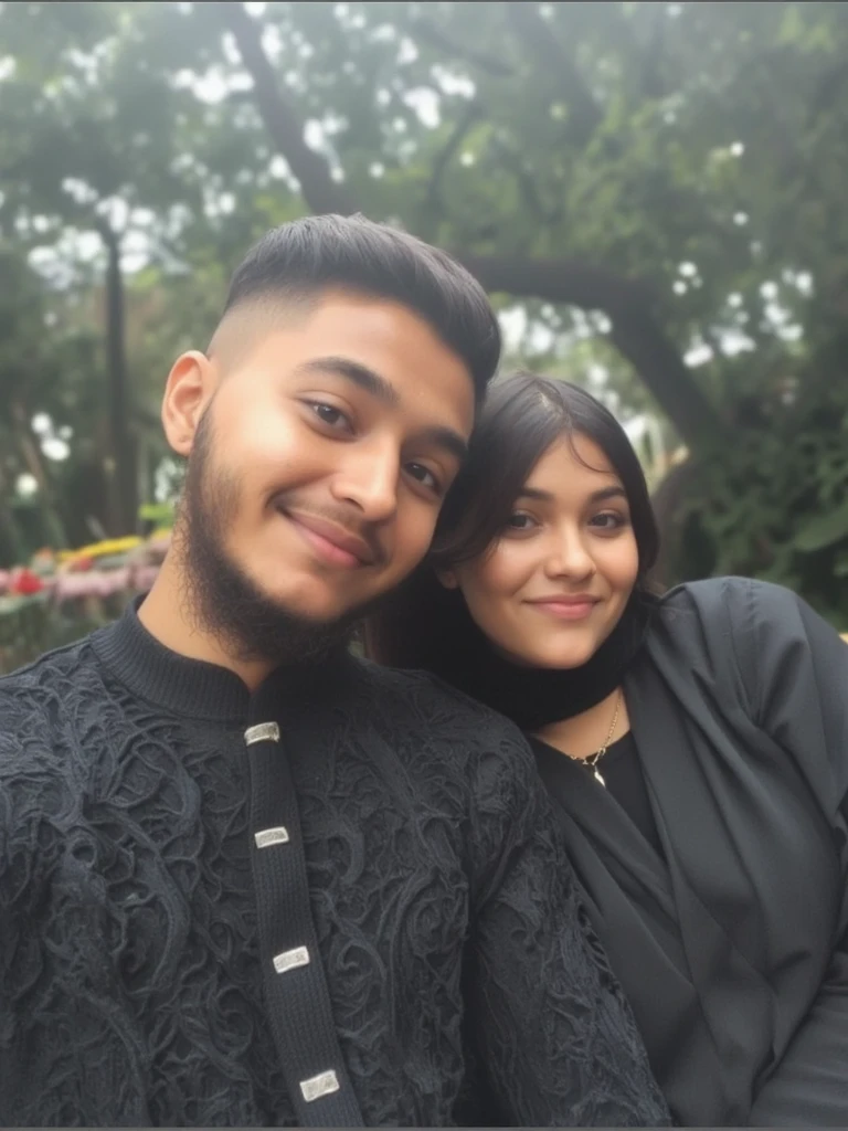 249 (An 18-year-old female and an 18-year-old male), (short hair),kind, lipstick, (Jeans andTshirt), smile