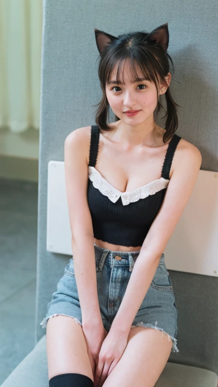 (8k, RAW photo, best quality, masterpiece:1.2), (realistic, photo-realistic:1.37), ultra-detailed,
1 girl,european,cute, solo,beautiful detailed sky,detailed cafe,night,sitting,dating,(nose blush),(smile:1.1),(closed mouth),large breasts, seductive smile, large aparture, professional lighting, Sony A7R4, Zessie 50mm F1.8, taken by phone, visible bra
medium breasts,beautiful detailed eyes,(collared shirt:1.1), bowtie,pleated skirt,(short hair:1.2),floating hair, slightly unbuttoned clothes
