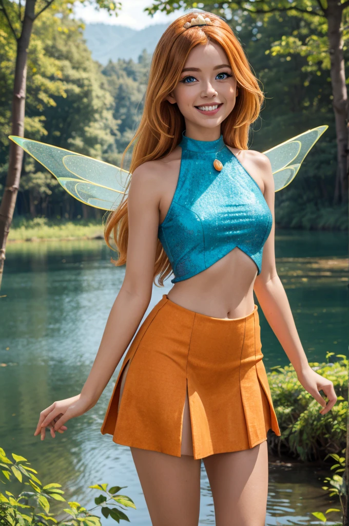 Dark redhead fairy with bright yellow crown